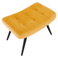 Kreslo s podnožou, žltá Velvet látka/čierna, HABEN