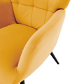 Kreslo s podnožou, žltá Velvet látka/čierna, HABEN