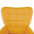 Kreslo s podnožou, žltá Velvet látka/čierna, HABEN