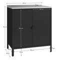 Záhradná kuchynská skrinka, oceľ, čierna, INES TYP 3