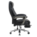 Kancelárske kreslo, čierna ekokoža/chróm, nosnosť 150 kg, URIEN