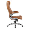 Kancelárske kreslo, hnedá ekokoža/strieborná, nosnosť 150 kg, GREKO