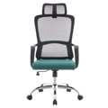Kancelárske kreslo, čierna/zelená/chróm, RANDY
