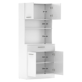 Štvordverový kredenc, biela, DOMIS NEW