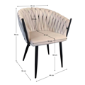 Jedálenské kreslo, svetlobéžová Velvet látka/čierna, BLER