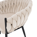 Jedálenské kreslo, svetlobéžová Velvet látka/čierna, BLER