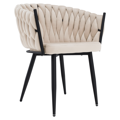 Jedálenské kreslo, svetlobéžová Velvet látka/čierna, BLER