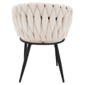 Jedálenské kreslo, svetlobéžová Velvet látka/čierna, BLER