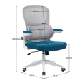 Kancelárske kreslo, hnedá/petrolejová/biela, RAMIRO