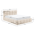 Posteľ s kovovým roštom a úložným priestorom, 140x200, béžová, SORELA
