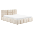 Postel s kovovým roštem a úložným prostorem, 160x200, béžová, SORELA