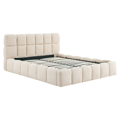 Postel s kovovým roštem a úložným prostorem, 160x200, béžová, SORELA