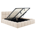 Postel s kovovým roštem a úložným prostorem, 160x200, béžová, SORELA