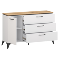 Komoda, biela/dub evoke, VELIS 1D3S