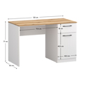 PC stôl, biela/dub evoke, VELIS 1D1S/120
