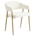 Dizajnové jedálenské kreslo, krémová/buk, NIZAR TYP 1