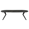 Jedálenský rozkladací stôl, betón tmavý/čierna, 100-250x75,5 cm, LUKOS