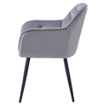 Dizajnové kreslo, svetlosivá Velvet  látka, FEDRIS 2 NEW