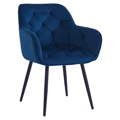 Dizajnové kreslo, modrá Velvet látka, FEDRIS 2 NEW