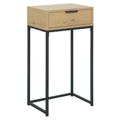 Konzolový stolík so zásuvkou, dub/čierna, LERTOS