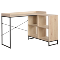 Rohový PC stôl, dub/čierna, ULOSTOL