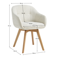 Otočné jedálenské kreslo, krémová/buk, DIMER