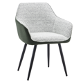 Dizajnové kreslo, zelená/svetlosivý melír/čierna, KATRIEL