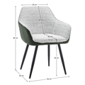 Dizajnové kreslo, zelená/svetlosivý melír/čierna, KATRIEL