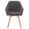 Dizajnové kreslo, tmavosivá/buk, CLORIN 2 NEW