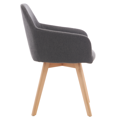 Dizajnové kreslo, tmavosivá/buk, CLORIN 2 NEW