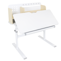 Rastúci písací stôl, prírodná/biela, ADAN