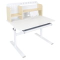Rastúci písací stôl, prírodná/biela, ADAN