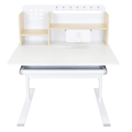 Rastúci písací stôl, prírodná/biela, ADAN