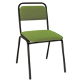 Zasadacia stolička, stohovateľná, zelená, VISITOR