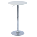 Barový stôl s nastaviteľnou výškou, biela, priemer 60 cm, BRANY 3 NEW