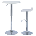 Barový stôl s nastaviteľnou výškou, biela, priemer 60 cm, BRANY 3 NEW