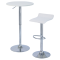 Barový stôl s nastaviteľnou výškou, biela, priemer 60 cm, BRANY 3 NEW