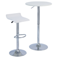 Barový stôl s nastaviteľnou výškou, biela, priemer 60 cm, BRANY 3 NEW