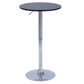 Barový stôl s nastaviteľnou výškou, čierna, priemer 60 cm, BRANY 3 NEW