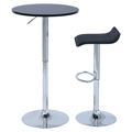 Barový stôl s nastaviteľnou výškou, čierna, priemer 60 cm, BRANY 3 NEW