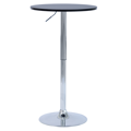 Barový stôl s nastaviteľnou výškou, čierna, priemer 60 cm, BRANY 3 NEW
