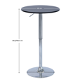 Barový stôl s nastaviteľnou výškou, čierna, priemer 60 cm, BRANY 3 NEW