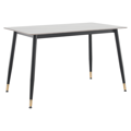 Jedálenský stôl, biely mramor/čierna/zlatá, 121x71 cm, FLORENC TYP 1