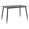 Jedálenský stôl, sivý mramor/čierna/zlatá, 121x71 cm, FLORENC TYP 1