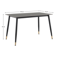 Jedálenský stôl, sivý mramor/čierna/zlatá, 121x71 cm, FLORENC TYP 1