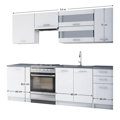 Kuchynská linka 2,4 m, biela, FABIANA