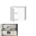 Skrinka horná s dvoma dvierkami, biely vysoký lesk HG, LINE WHITE