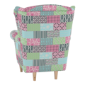 Kreslo ušiak, látka patchwork M1, CHARLOT