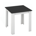 Jedálenský stôl 80x80, DTD laminovaná/ABS hrany, Biela/Čierna, KRAZ