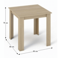 Jedálenský stôl 80x80, DTD laminovaná/ABS hrany, Dub sonoma, KRAZ